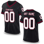 Custom Black White-Maroon Mesh Authentic Throwback Football Jersey