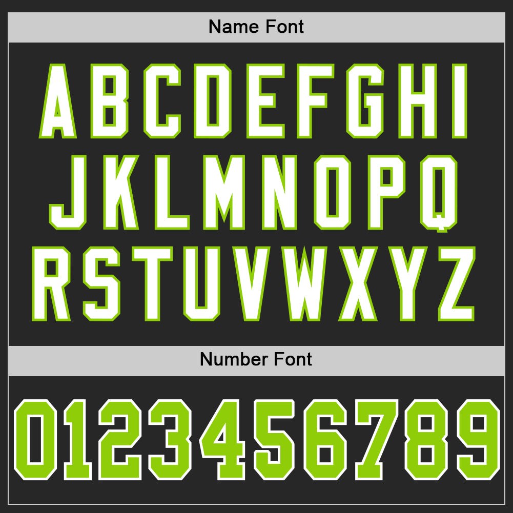 Custom Black Neon Green-White Mesh Authentic Throwback Football Jersey photo 3