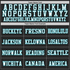 Custom Black White-Teal Mesh Authentic Throwback Football Jersey photo 2