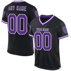 Custom Black Purple-White Mesh Authentic Throwback Football Jersey photo 1