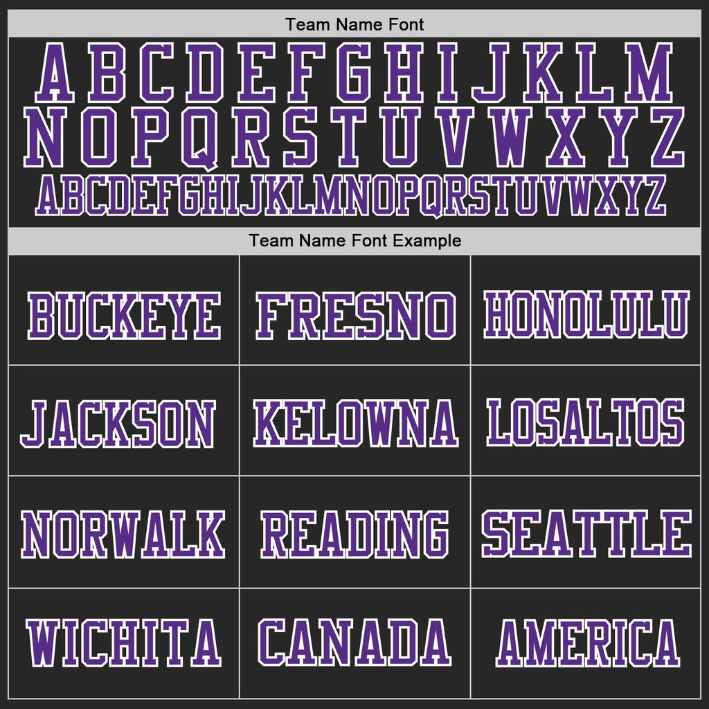 Custom Black Purple-White Mesh Authentic Throwback Football Jersey photo 2