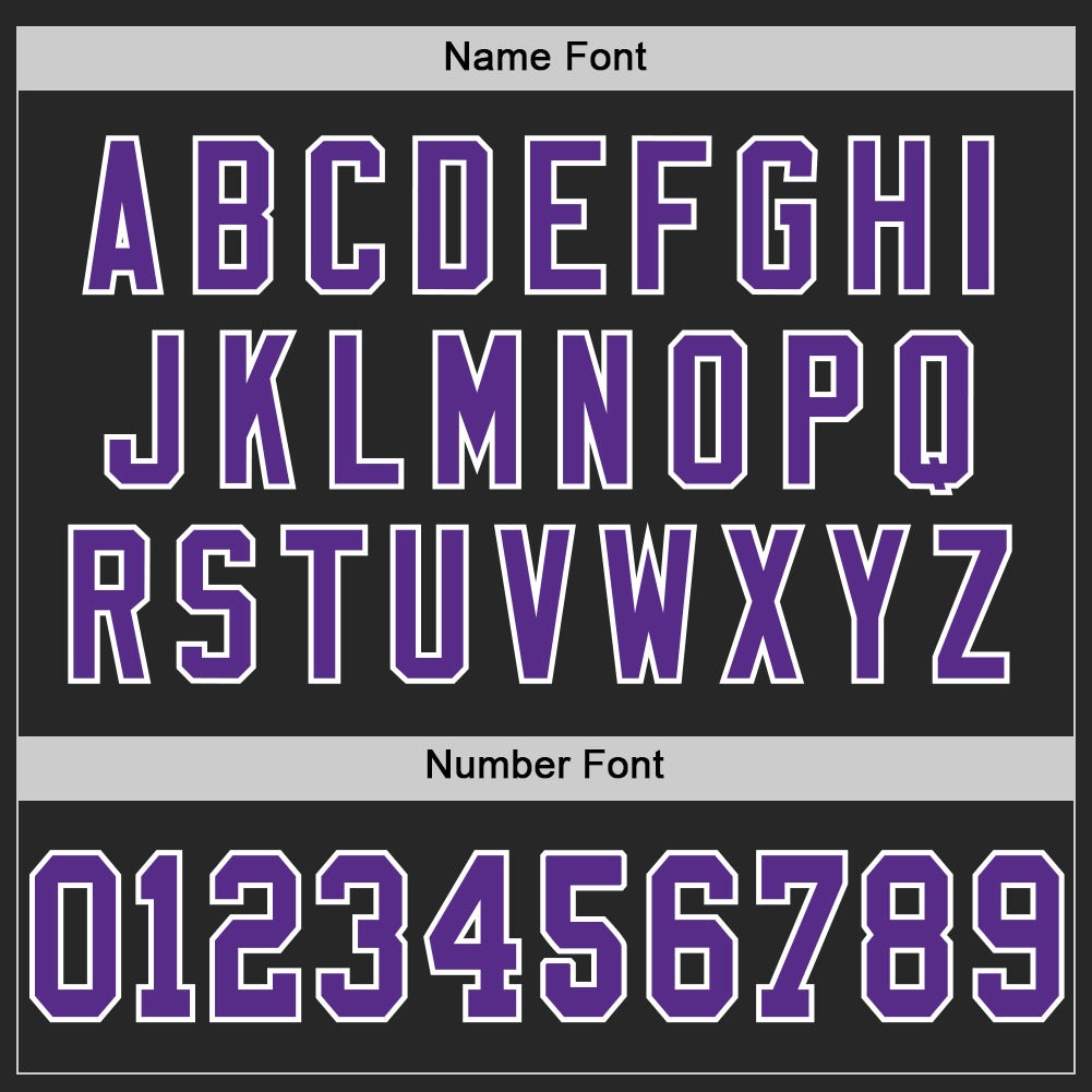 Custom Black Purple-White Mesh Authentic Throwback Football Jersey photo 3