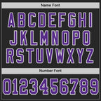 Custom Black Purple-White Mesh Authentic Throwback Football Jersey photo 3