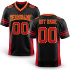 Custom Black Red-Yellow Authentic Football Jersey