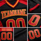 Custom Black Red-Yellow Authentic Football Jersey detail