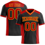 Custom Black Red-Yellow Authentic Football Jersey photo 1