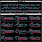 Custom Black Crimson-Teal Hockey Lace Neck Jersey photo 3