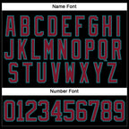 Custom Black Crimson-Teal Hockey Lace Neck Jersey photo 4