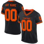 Custom Black Orange Mesh Authentic Throwback Football Jersey photo 1