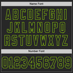 Custom Black Neon Green Mesh Authentic Throwback Football Jersey photo 3