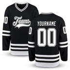 Custom Black White Hockey Jersey
