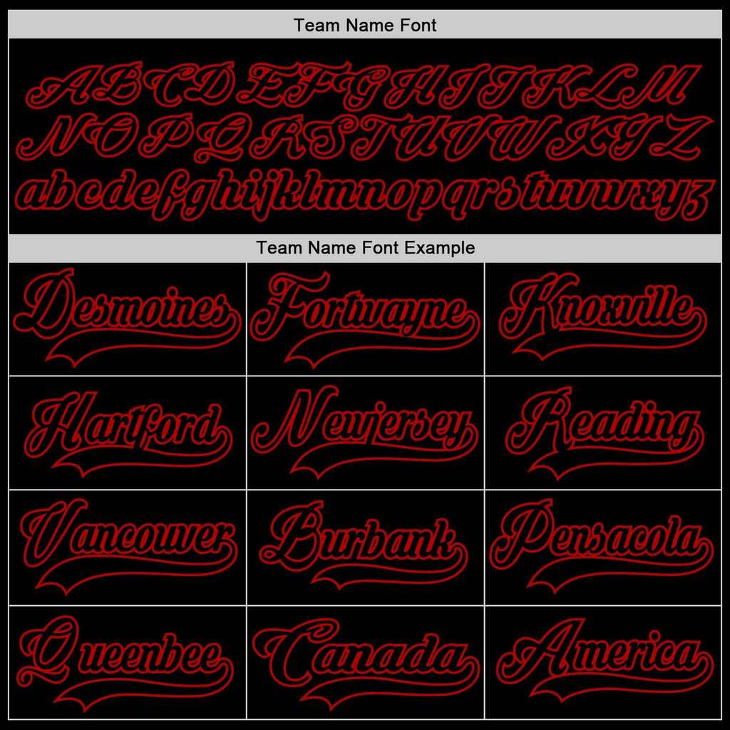 Custom Black Red Hockey Jersey photo 3