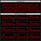 Custom Black Red Hockey Jersey photo 3