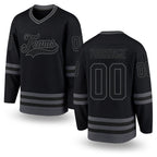 Custom Black Steel Gray Hockey Jersey