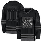 Custom Black Steel Gray Hockey Jersey photo 2