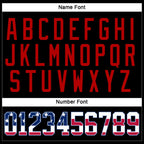 Custom Black USA Flag Royal-Red Hockey Jersey photo 4