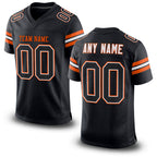 Custom Black White-Orange Mesh Authentic Football Jersey