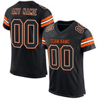 Custom Black White-Orange Mesh Authentic Football Jersey photo 1