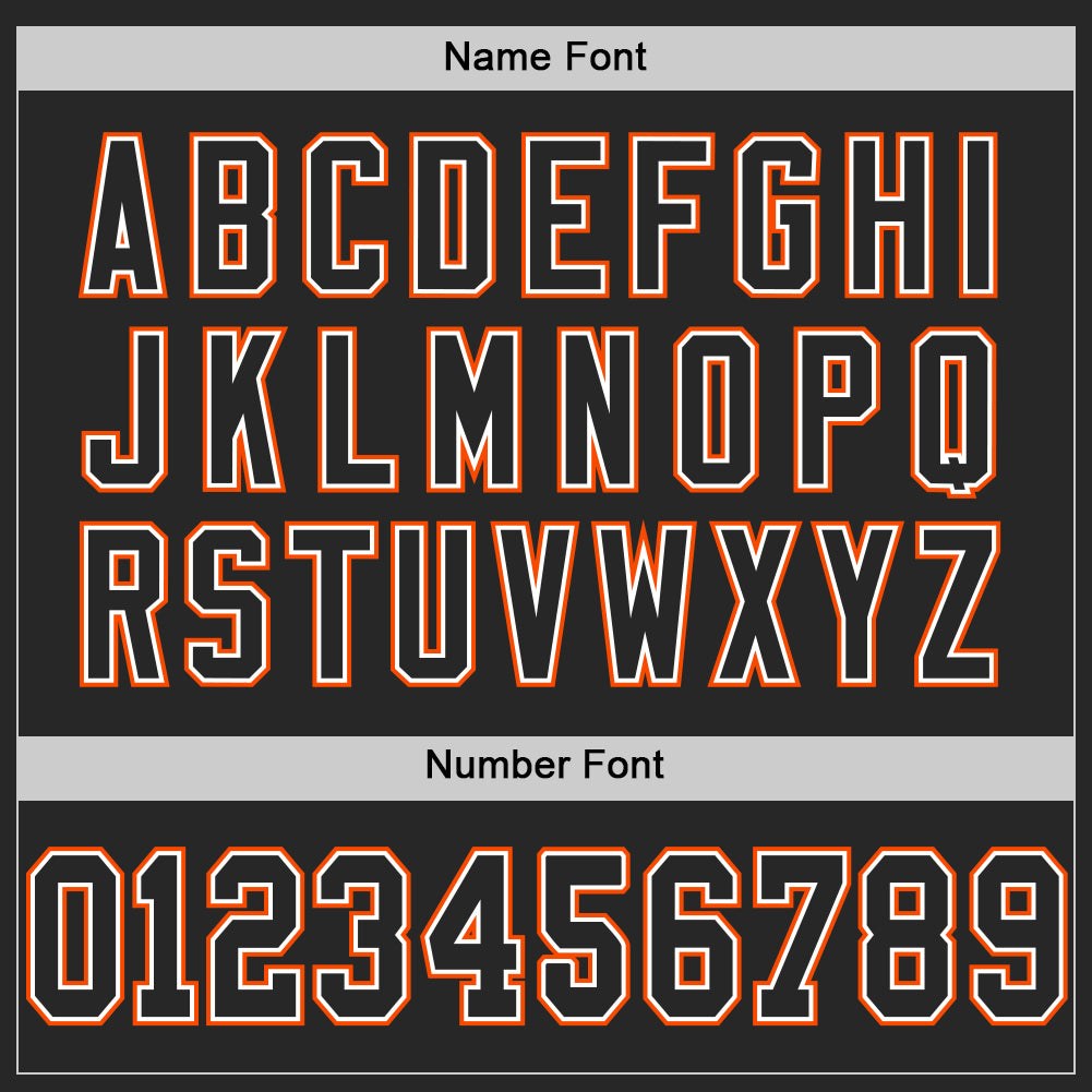 Custom Black White-Orange Mesh Authentic Football Jersey photo 3