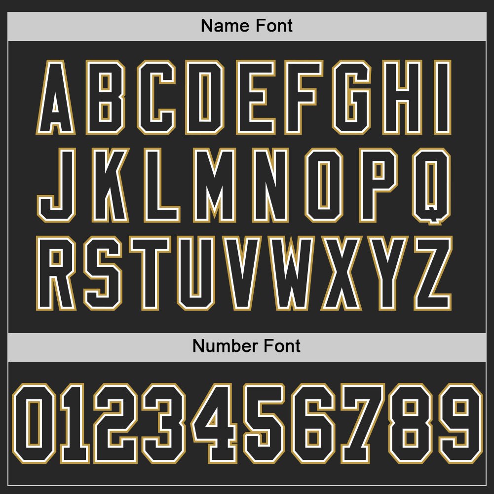 Custom Black White-Old Gold Mesh Authentic Football Jersey photo 3