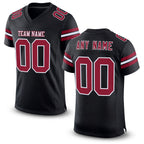 Custom Black Crimson-White Mesh Authentic Football Jersey