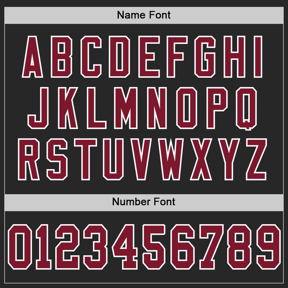 Custom Black Crimson-White Mesh Authentic Football Jersey photo 3