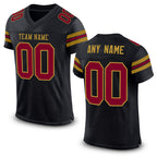 Custom Black Maroon-Old Gold Mesh Authentic Football Jersey
