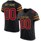 Custom Black Maroon-Old Gold Mesh Authentic Football Jersey photo 1