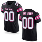 Custom Black White-Pink Mesh Authentic Football Jersey