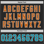Custom Black Teal-Texas Orange Mesh Authentic Football Jersey photo 3