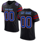 Custom Black Royal-Red Mesh Authentic Football Jersey