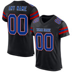 Custom Black Royal-Red Mesh Authentic Football Jersey photo 1