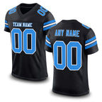 Custom Black Powder Blue-White Mesh Authentic Football Jersey