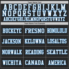 Custom Black Powder Blue-White Mesh Authentic Football Jersey photo 2