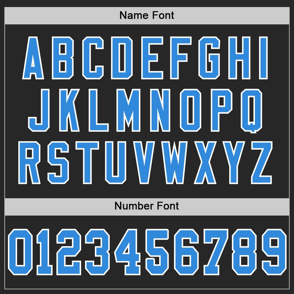 Custom Black Powder Blue-White Mesh Authentic Football Jersey photo 3