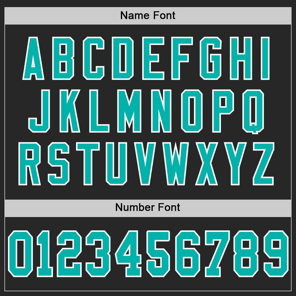 Custom Black Aqua-White Mesh Authentic Football Jersey photo 3