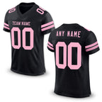 Custom Black Light Pink Mesh Authentic Football Jersey