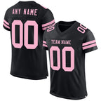 Custom Black Light Pink Mesh Authentic Football Jersey photo 1