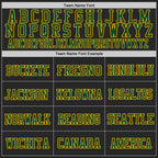 Custom Black Green-Gold Mesh Authentic Football Jersey photo 2