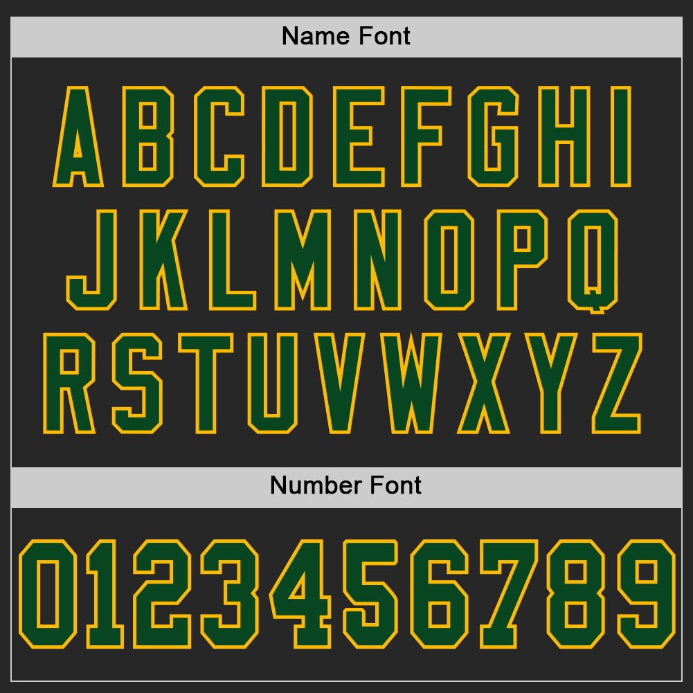 Custom Black Green-Gold Mesh Authentic Football Jersey photo 3