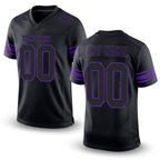 Custom Black Purple Mesh Authentic Football Jersey