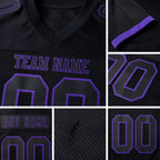 Custom Black Purple Mesh Authentic Football Jersey detail