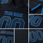 Custom Black Royal Mesh Authentic Football Jersey detail