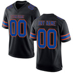 Custom Black Royal-Orange Mesh Authentic Football Jersey