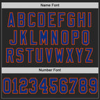 Custom Black Royal-Orange Mesh Authentic Football Jersey photo 3