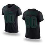 Custom Black Kelly Green Mesh Authentic Football Jersey