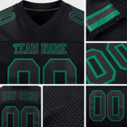 Custom Black Kelly Green Mesh Authentic Football Jersey detail