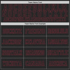 Custom Black Burgundy Mesh Authentic Football Jersey photo 2