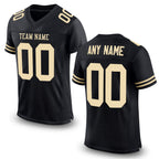 Custom Black Cream Mesh Authentic Football Jersey
