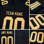 Custom Black Cream Mesh Authentic Football Jersey detail